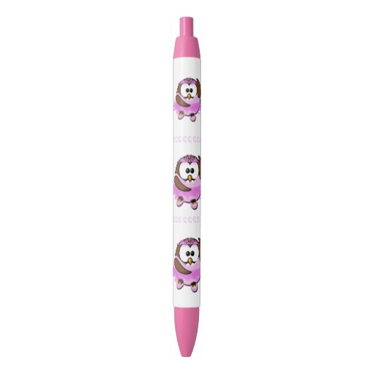 ballerina uil blauwe inkt pen (Voorkant Verticaal)