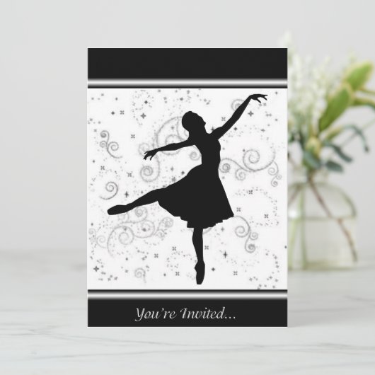 Ballerina Uitnodiging (Staand voorkant)