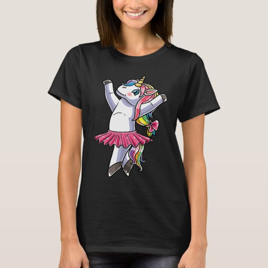 Ballerina Unicorn Ballet Dance Dancing Danseuse T-shirt (Voorkant)