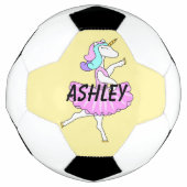 Ballerina unicorn roze jurk voetbal (Voorkant)