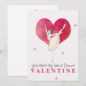 Ballerina Valentijn Maak Mijn Hart Dansen Roze Dan Feestdagenkaart (Voorkant / Achterkant)