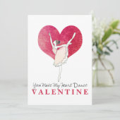 Ballerina Valentijn maakt mijn hartstilstand Feestdagenkaart (Staand voorkant)