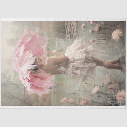  ballerina, veren & kant, Lotus Lake Tissuepapier (Voorkant)