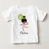 Ballerina Verjaardag Baby T-shirt Afro-Amerikaans (Voorkant)