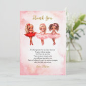Ballerina Verjaardag, Ballet Feest Bedankkaart (Staand voorkant)