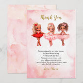 Ballerina Verjaardag, Ballet Feest Bedankkaart (Voorkant / Achterkant)