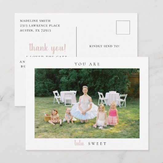 Ballerina Verjaardag Dank Je Foto Postkaart (Voorkant / Achterkant)