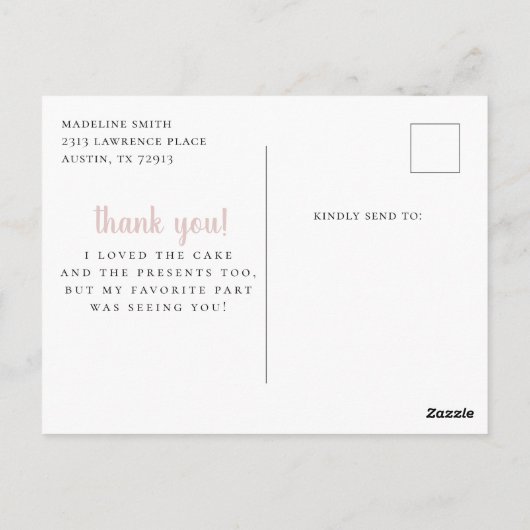 Ballerina Verjaardag Dank Je Foto Postkaart (Achterkant)