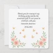 Ballerina Verjaardag Dank Je Kaart – Roze Ballet (Achterkant)