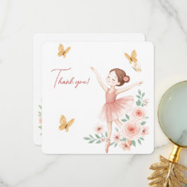 Ballerina Verjaardag Dank Je Kaart – Roze Ballet