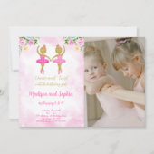 Ballerina Verjaardag Foto uitnodiging (Voorkant)