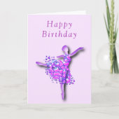Ballerina Verjaardag Kaart Ballet Danser Meisje (Voorkant)