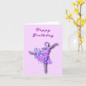 Ballerina Verjaardag Kaart Balletdanseres Vrouw (Gele Bloem)