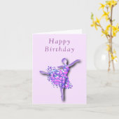 Ballerina Verjaardag Kaart Balletdanseres Vrouw (Gele Bloem)