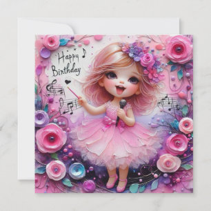 BALLERINA Verjaardag Kaart ~ jong kind ~ Roze ~