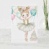 Ballerina, Verjaardag, Meisje Grafische Kaart (Voorkant)