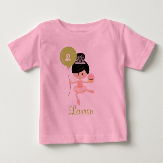 Ballerina Verjaardag Shirt Aziatisch (Voorkant)