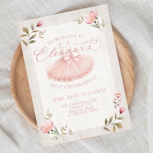 Ballerina Verjaardag, Tutu, Roze Tutu, Meisje Verj Kaart