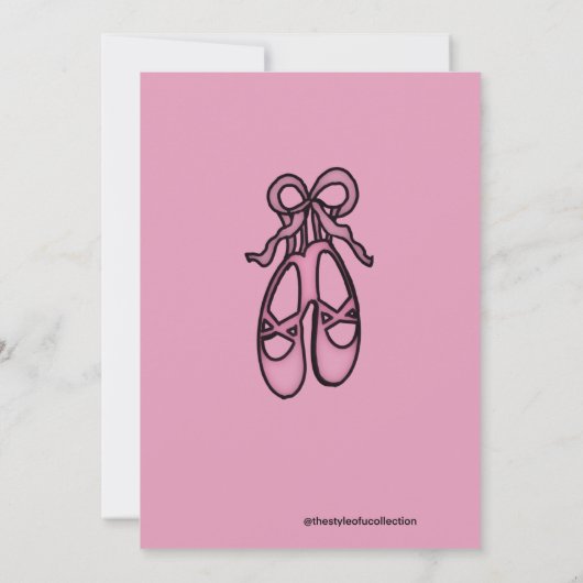 Ballerina Verjaardag Uitnodiging #1 (Achterkant)