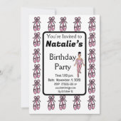 Ballerina Verjaardag uitnodiging #4 (Voorkant)