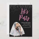 Ballerina Verjaardag Uitnodiging Ballet Danser Geb (Voorkant)