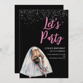 Ballerina Verjaardag Uitnodiging Ballet Danser Geb (Voorkant / Achterkant)