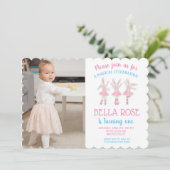 Ballerina Verjaardag Uitnodigingen (Staand voorkant)