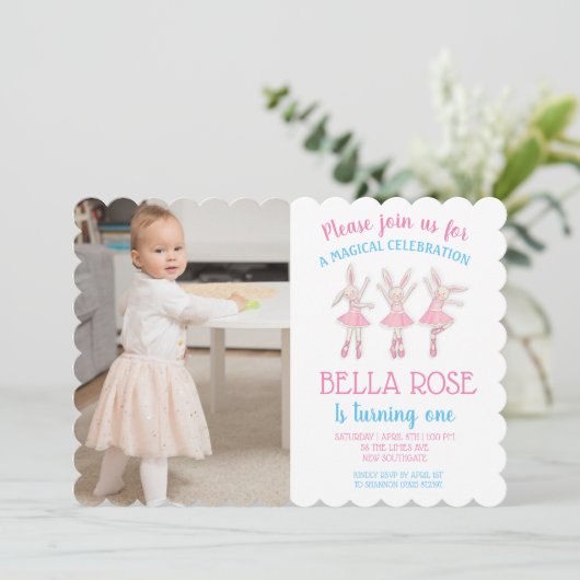 Ballerina Verjaardag Uitnodigingen (Staand voorkant)