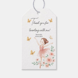 Ballerina Verjaardagscadeau Tag – Roze Ballet Fees Cadeaulabel
