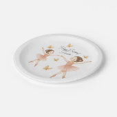 Ballerina Verjaardagsfeest Papieren Bord – Roze Fe (Gekanteld)