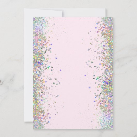 Ballerina Verjaardagsfeest Roze Glitter Ontwerp Kaart (Achterkant)