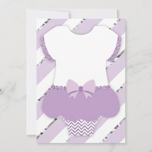 Ballerina Verjaardagsfeest Uitnodiging, Tutu, Paar Kaart (Achterkant)