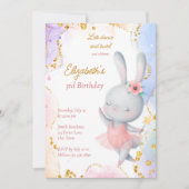 Ballerina verjaardagsfeestje schattige danskonijne kaart (Voorkant)
