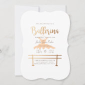 Ballerina verjaardagsfeestje uitnodigen kaart (Voorkant)