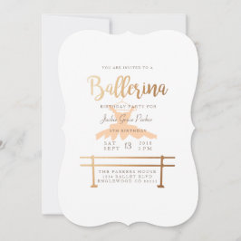 Ballerina verjaardagsfeestje uitnodigen kaart