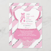 Ballerina verjaardagsfeestje uitnodiging, tutu, ro kaart (Voorkant / Achterkant)