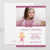 Ballerina Verjaardagsmeisje Kaart (Voorkant / Achterkant)