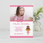 Ballerina Verjaardagsmeisje Kaart (Staand voorkant)