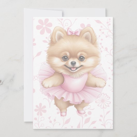  Ballerina Verjaardagsuitnodiging 5 x 7 Kaart (Achterkant)
