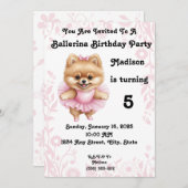  Ballerina Verjaardagsuitnodiging 5 x 7 Kaart (Voorkant / Achterkant)