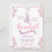 Ballerina verjaardagsuitnodiging, balletfeest kaart (Voorkant)