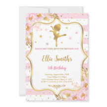Ballerina verjaardagsuitnodiging
