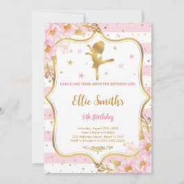 Ballerina verjaardagsuitnodiging kaart