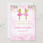 Ballerina verjaardagsuitnodiging kaart (Voorkant)