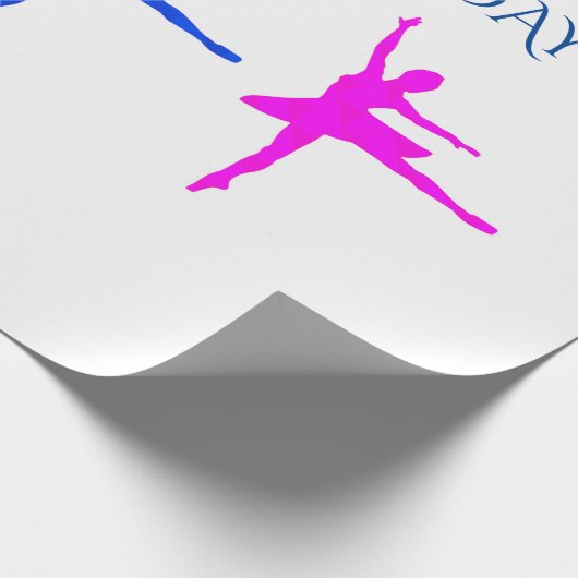 Ballerina verjaardagsverpakkingspapier.  Aangepast Cadeaupapier (Hoek)