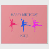 Ballerina verjaardagsverpakkingspapier.  Aangepast Cadeaupapier (Vlak)