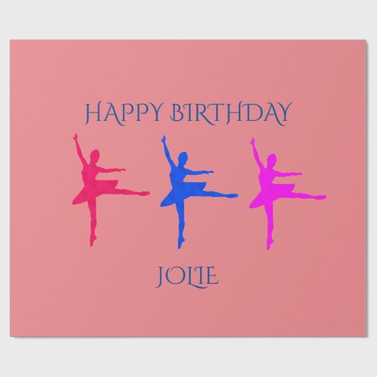 Ballerina verjaardagsverpakkingspapier. Aangepast Cadeaupapier (Vlak)