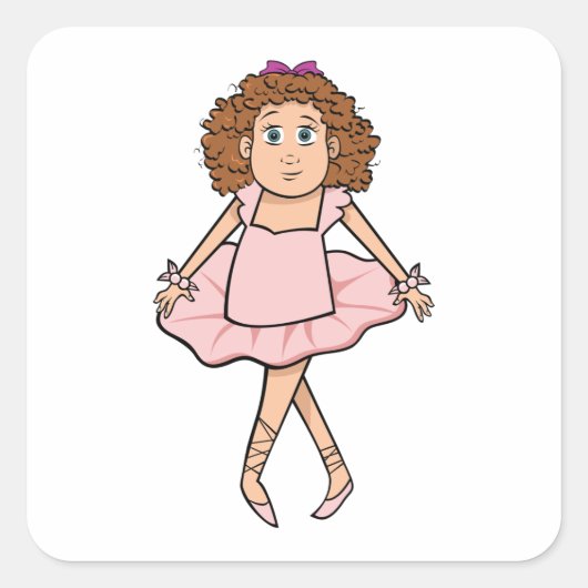 Ballerina Vierkante Sticker (Voorkant)