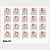 Ballerina vierkante sticker (Vel)