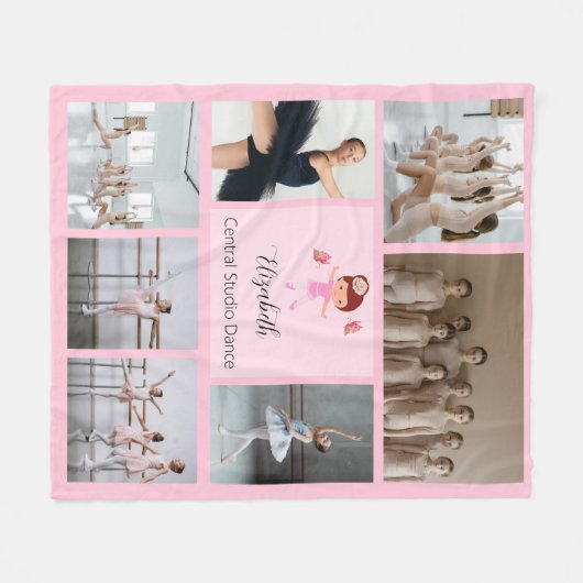 Ballerina vlinder fotocollage fleece deken (Voorkant (Horizontaal))